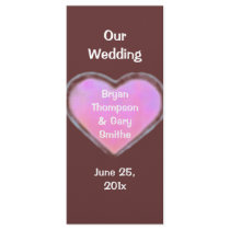 Candy Hearts WEDDING Program Custom Rack Card