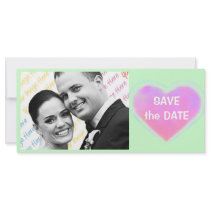 Candy Hearts WEDDING Save The Date Personalized Rack Card