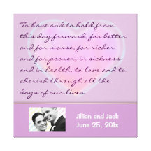 Candy Hearts WEDDING Vows display canvas print