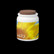 Candy Jar Bright Yellow Sunflowers gifts candy jars