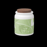 Candy Jar with green floral flower design candy jars