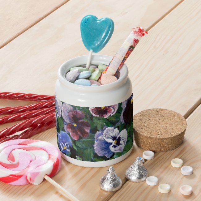 Candy Jar with Pansies