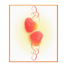 Candy Jelly Hearts Wrapped Canvas Print Beautiful