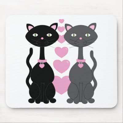 Candy Kitty in Love Mouse Mat by candystore