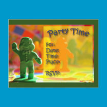 Candy Land Party Time Invite postcards