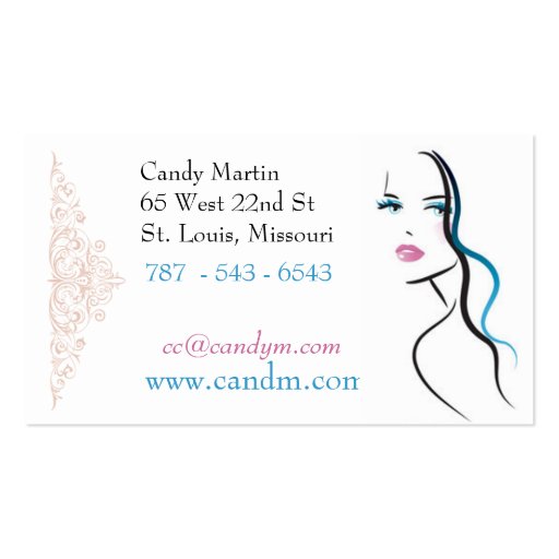 Candy - Makeup Artist Business Card (back side)