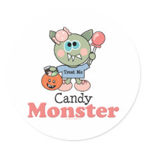 Candy Monster Halloween Stickers