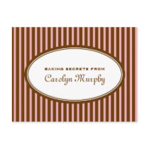 Candy pink chocolate brown custom recipe card postcards