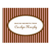 Candy pink chocolate brown custom recipe card postcards
