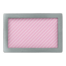 Candy Pink Diagonal Striped Pattern. Rectangular Belt Buckle