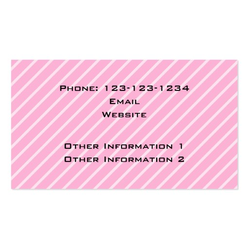 Candy Pink Diagonal Striped Pattern. Business Cards (back side)