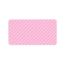 Candy Pink Diagonal Striped Pattern. Personalized Address Label