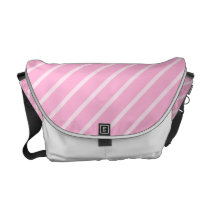 Candy Pink Diagonal Striped Pattern. Commuter Bag