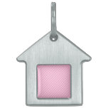 Candy Pink Diagonal Striped Pattern. pet tags