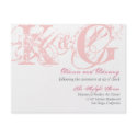 Candy pink grunge distressed reception enclosure invitation
