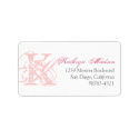 Candy pink monogram distress grunge return address label