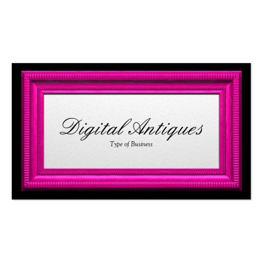 Candy Pink Picture Frame Business Card Template (front side)