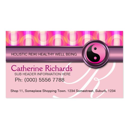 Candy Pink Reiki Health & Beauty Business Cards