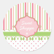Candy Shop Custom Round Stickers