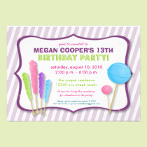 Candy Shoppe Birthday Party Invitation (purple) invitations