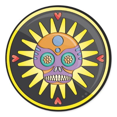 candy skull on sun