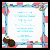Candy Square Invitation invitations