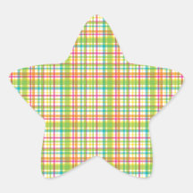 Candy Store Plaids Star Stickers