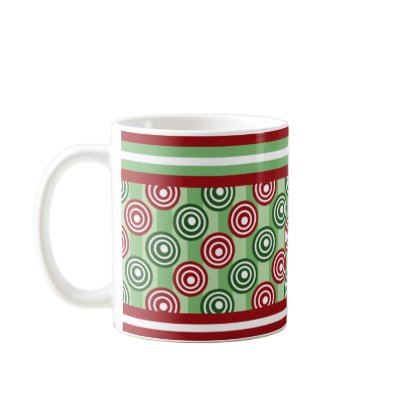 Candy Stripe and Pop Dots Holiday Mug by mariannegilliand