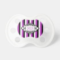 Candy stripe vintage monogram pacifiers