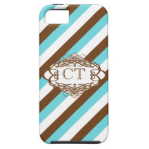 Candy stripe vintage monogram iPhone 5 covers