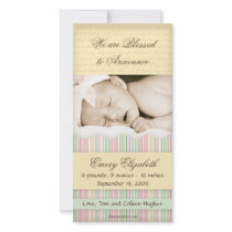 Candy Striped Photo Card: Girl