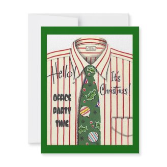 Candy Striped Shirt Holiday Office Party Invite