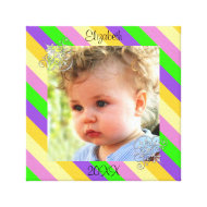 Candy Stripes Baby Photo Canvas wrappedcanvas