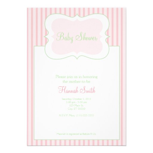 Candy Stripes - Baby Shower GP Personalized Invitation