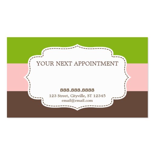 Candy Stripes Business Cards (back side)