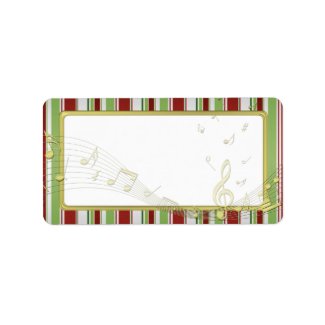 Candy Stripes Christmas Blank Address Labels label