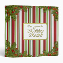Candy Stripes Christmas or Holiday Recipe Binder