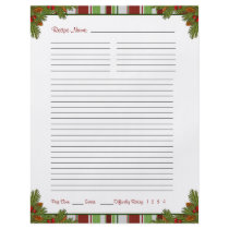 Candy Stripes Christmas Recipe Binder Inserts Personalized Flyer