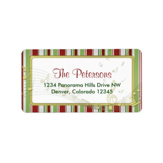 Candy Stripes Christmas Return Address Labels label