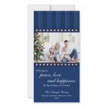 Candy &amp; Stripes Holiday Photocard (sapphire) Customized Photo Card
