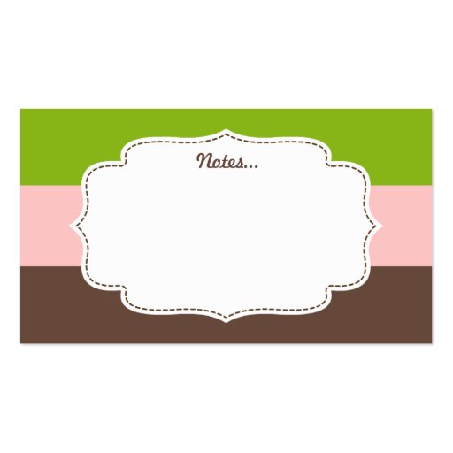 Candy Stripes Mommy Cards Business Card (back side)