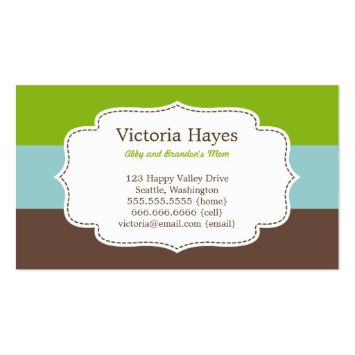 Candy Stripes Mommy Cards Business Card