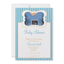 Candy Stripes - Photo Baby Shower BO Invitation
