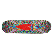 CANDY STRIPS LOVE HEART SKATEBOARD