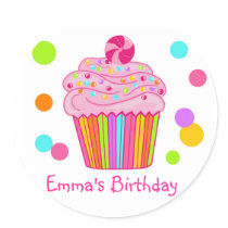 Candy Surprise Cupcake Stickers