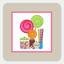 Candy & Sweets Square Stickers
