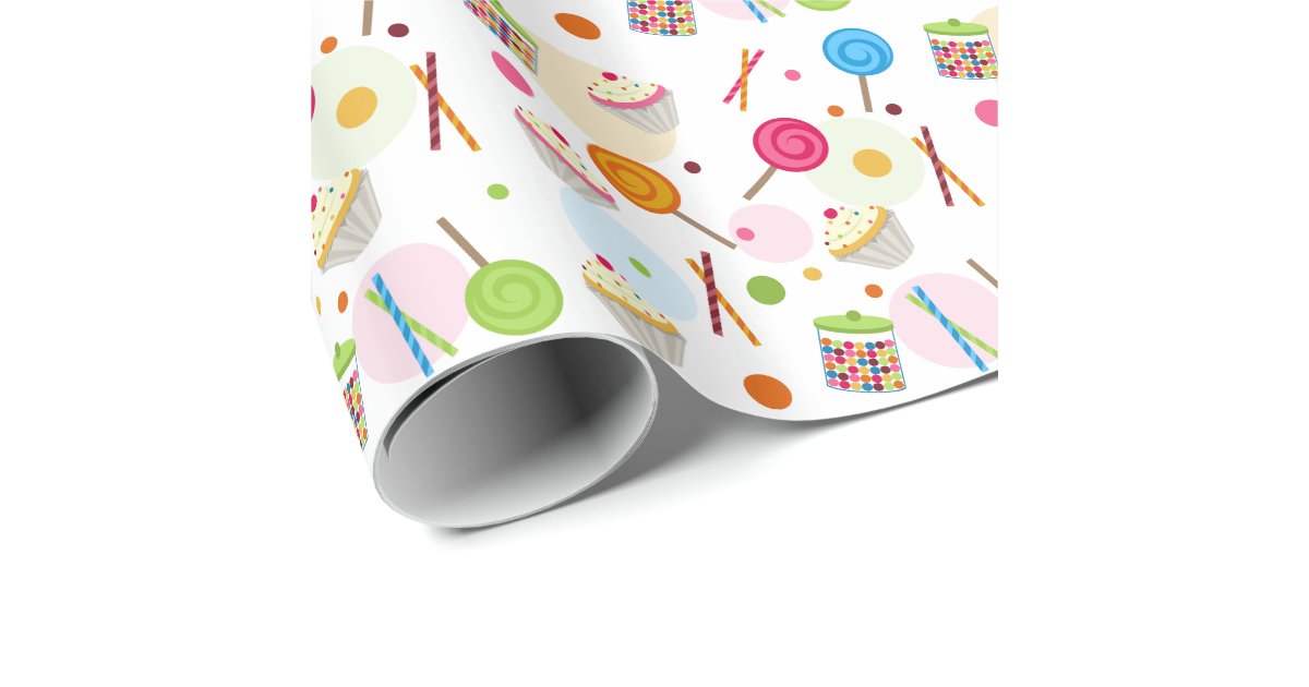 Candy &amp; Sweets Theme Wrapping Paper | Zazzle