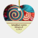 Candy Swirls Adoption Announcement Ornament