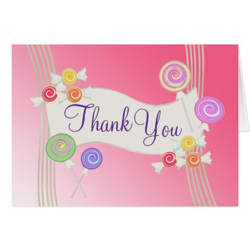 Candy Thank You Stationery Note Card | Zazzle