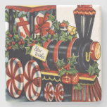 Candy Train Christmas Stone Beverage Coaster